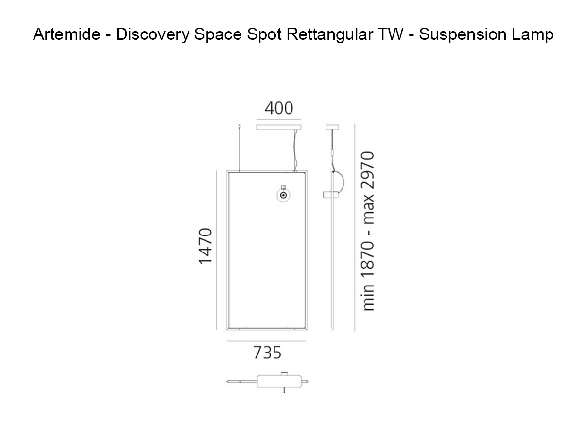 Artemide Discovery Space Rettangular Spot Tw Suspension Lamp