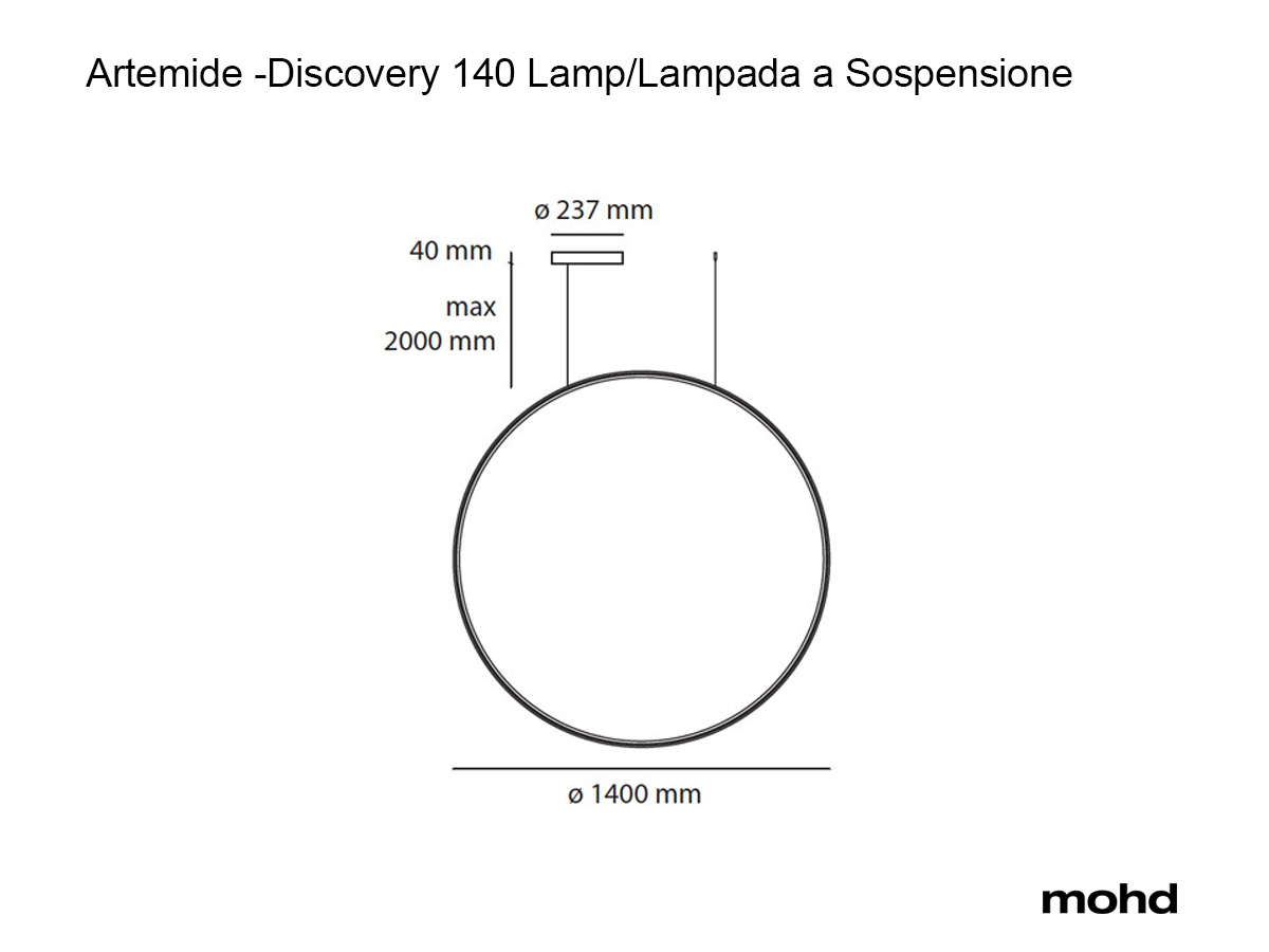 Подвесной светильник Artemide Discovery Vertical 140