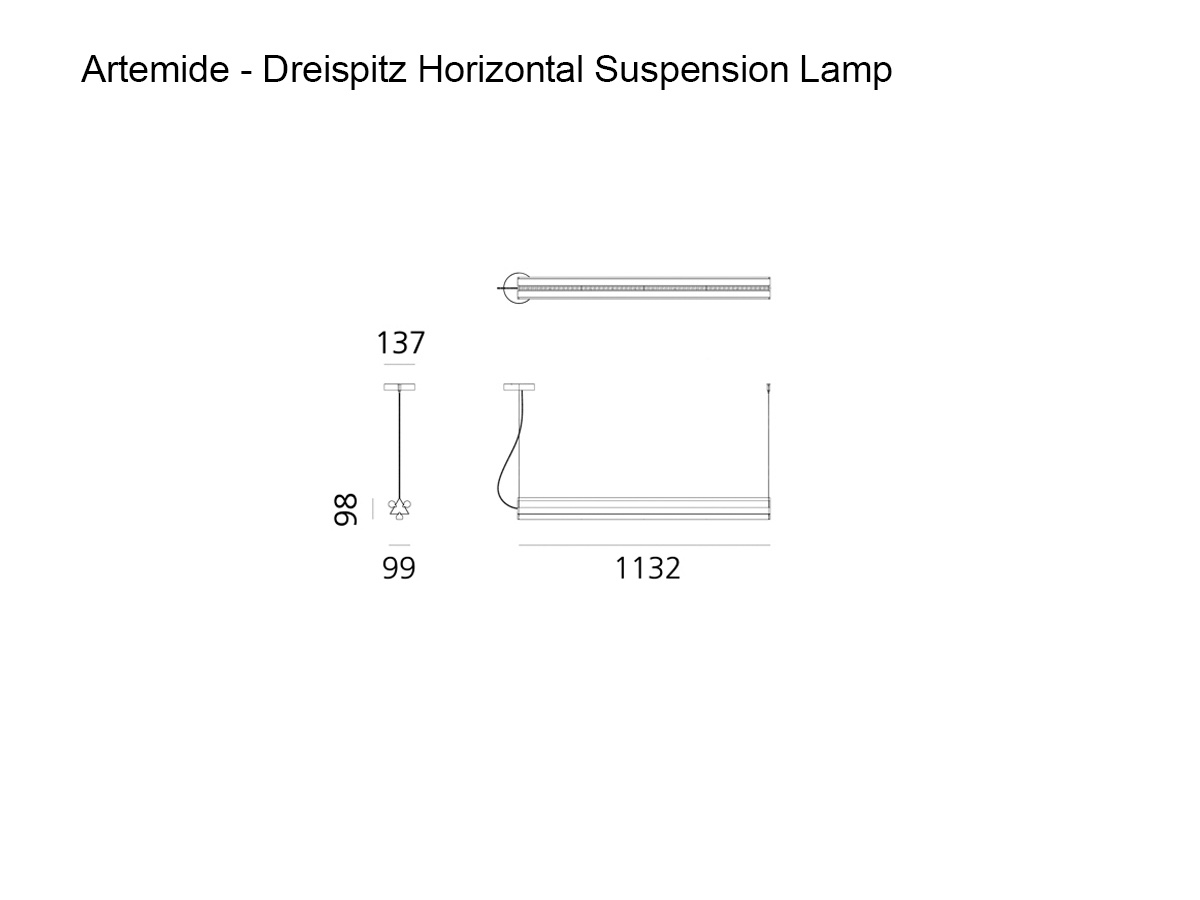 Подвесной светильник Artemide Dreispitz, горизонтальный