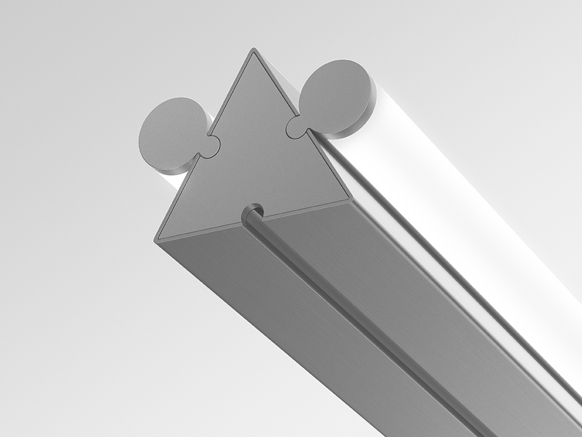 Artemide Dreispitz Horizontal Suspension Lamp 2 Diffused Emission 120