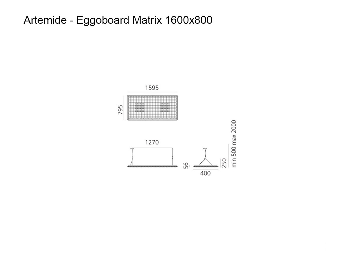 Подвесной светильник Artemide Eggboard Matrix, 1600×800