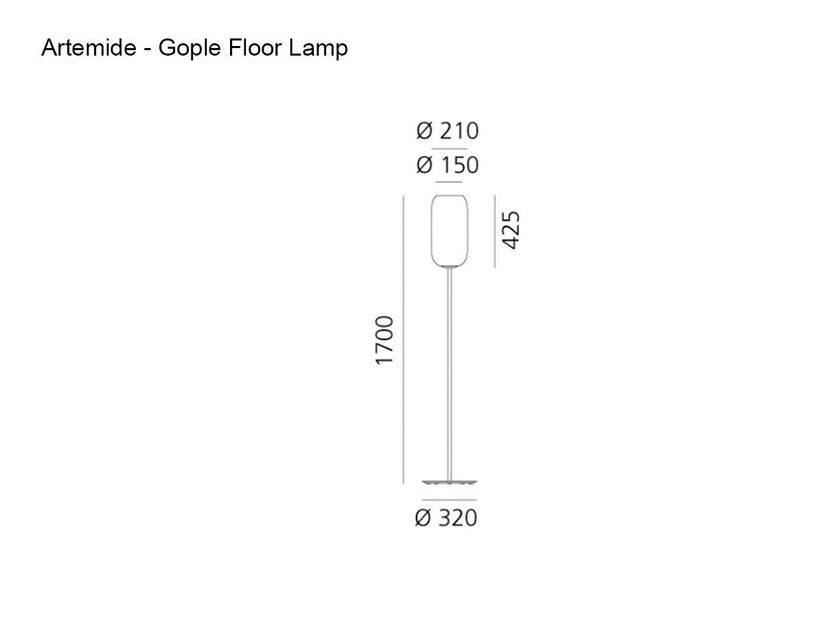 Artemide Gople F Floor Lamp Black Structure