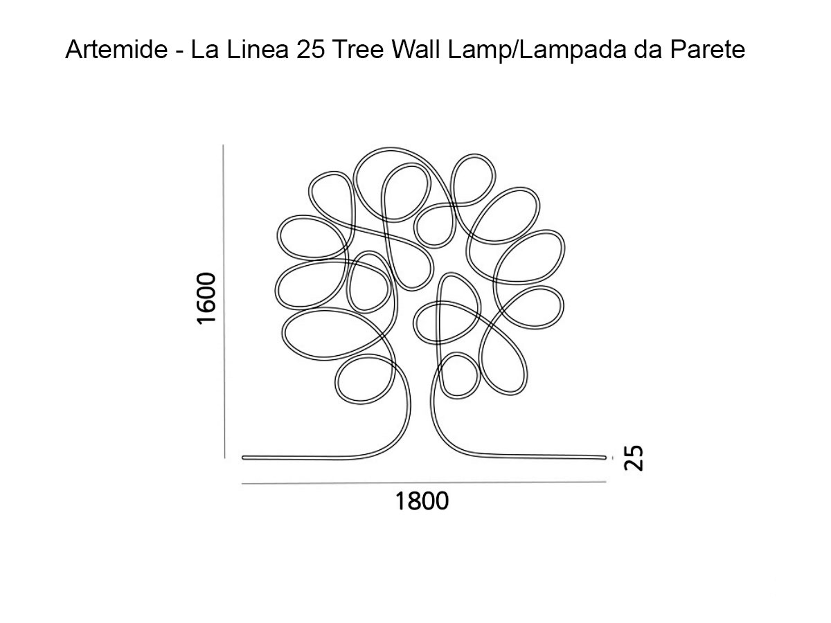 Artemide La Linea 25 Tree Wall Lamp