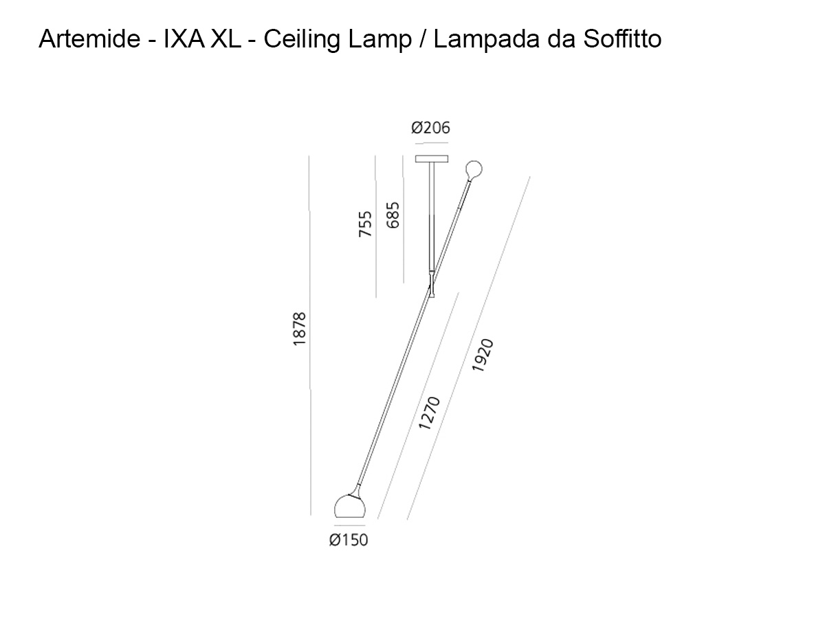 Artemide Ixa Xl Ciling Lamp