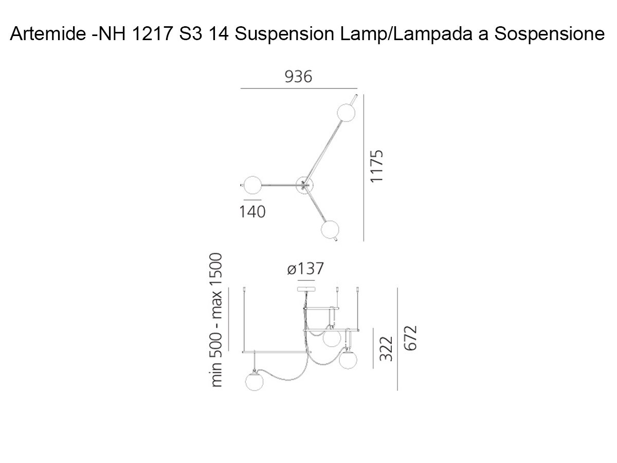 Artemide Nh S3 14 Cluster Suspension Lamp