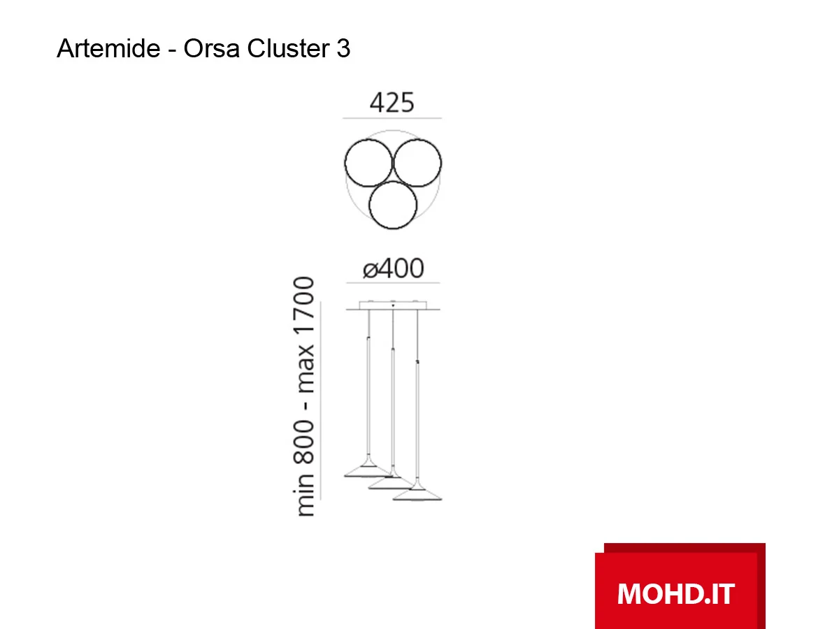 Artemide Orsa Cluster 3 Suspension Lamp