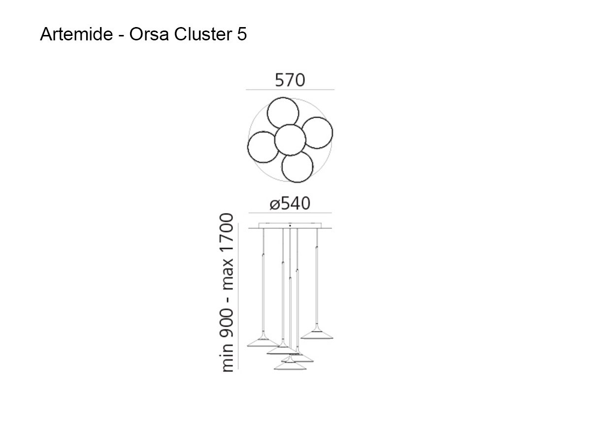 Artemide Orsa Cluster 5 Suspension Lamp