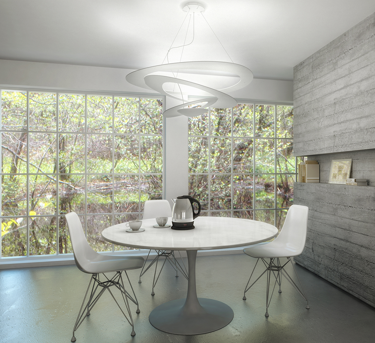 Artemide Pirce Suspension Lamp White Halo