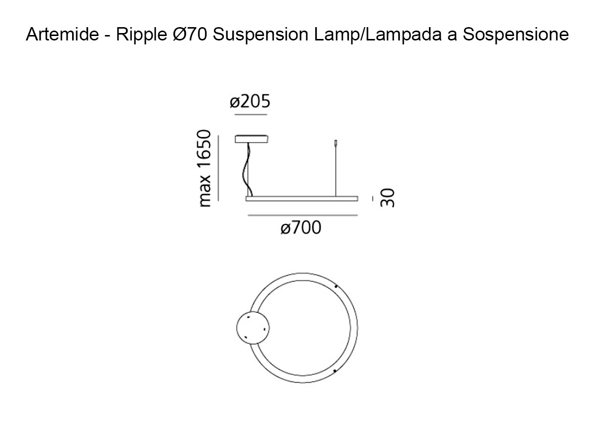 Artemide Ripple O70 Dali Suspension Lamp