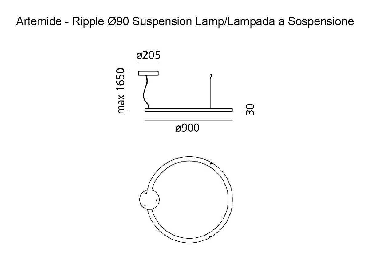 Artemide Ripple O90 Dali Suspension Lamp