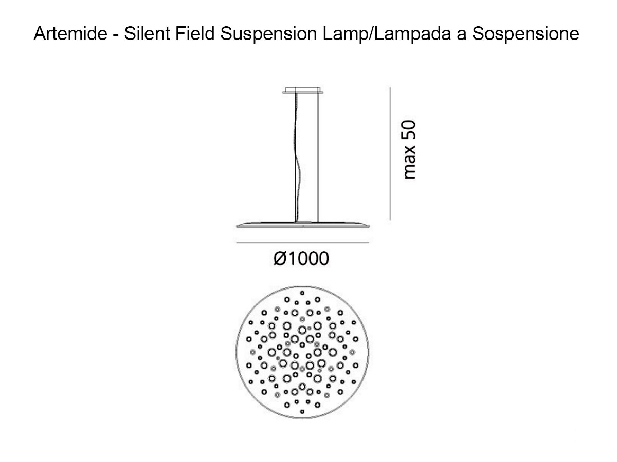 Artemide Silent Field 20 Luce Direct Lightindirect Suspension Lamp