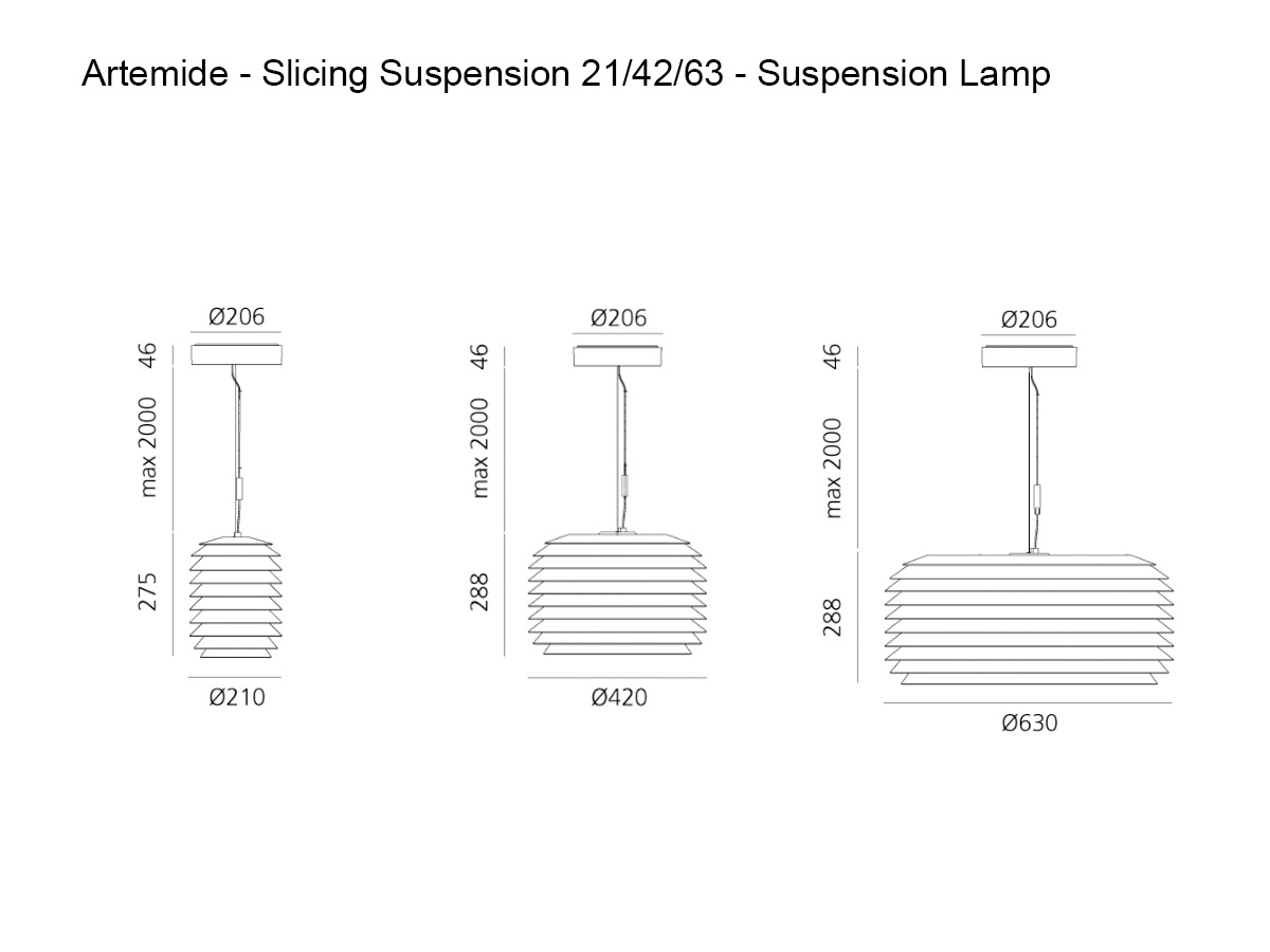 Уличный подвесной светильник Artemide Slicing 21/42/63