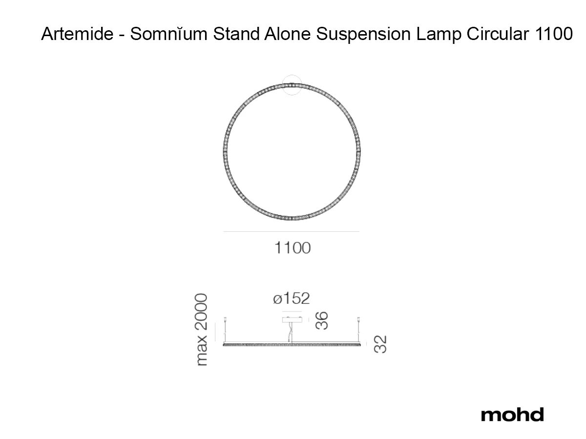 Подвесной светильник Artemide Somnĭum Stand Alone, 1100