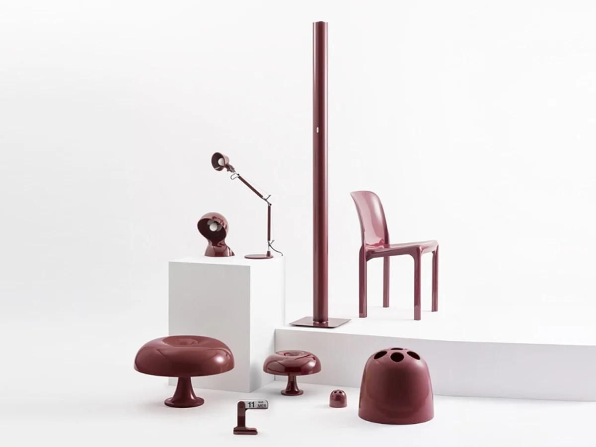 Artemide Ilio Floor Lamp Ruby Red Collection