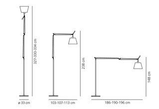 Artemide Tolomeo Mega Floor Lamp Black Fabric