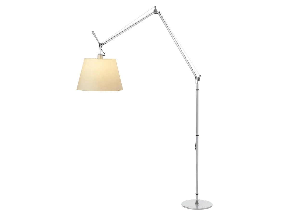 Artemide Tolomeo Mega Led Floor Lamp Aluminium Parchment Dimmer 2700k