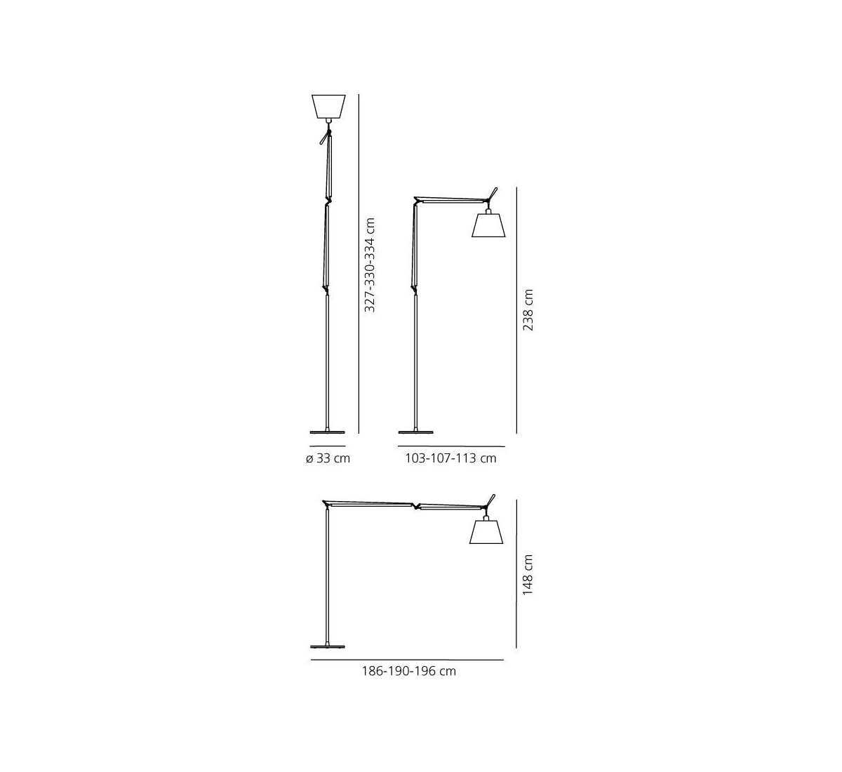 Artemide Tolomeo Mega Floor Pergamena Led