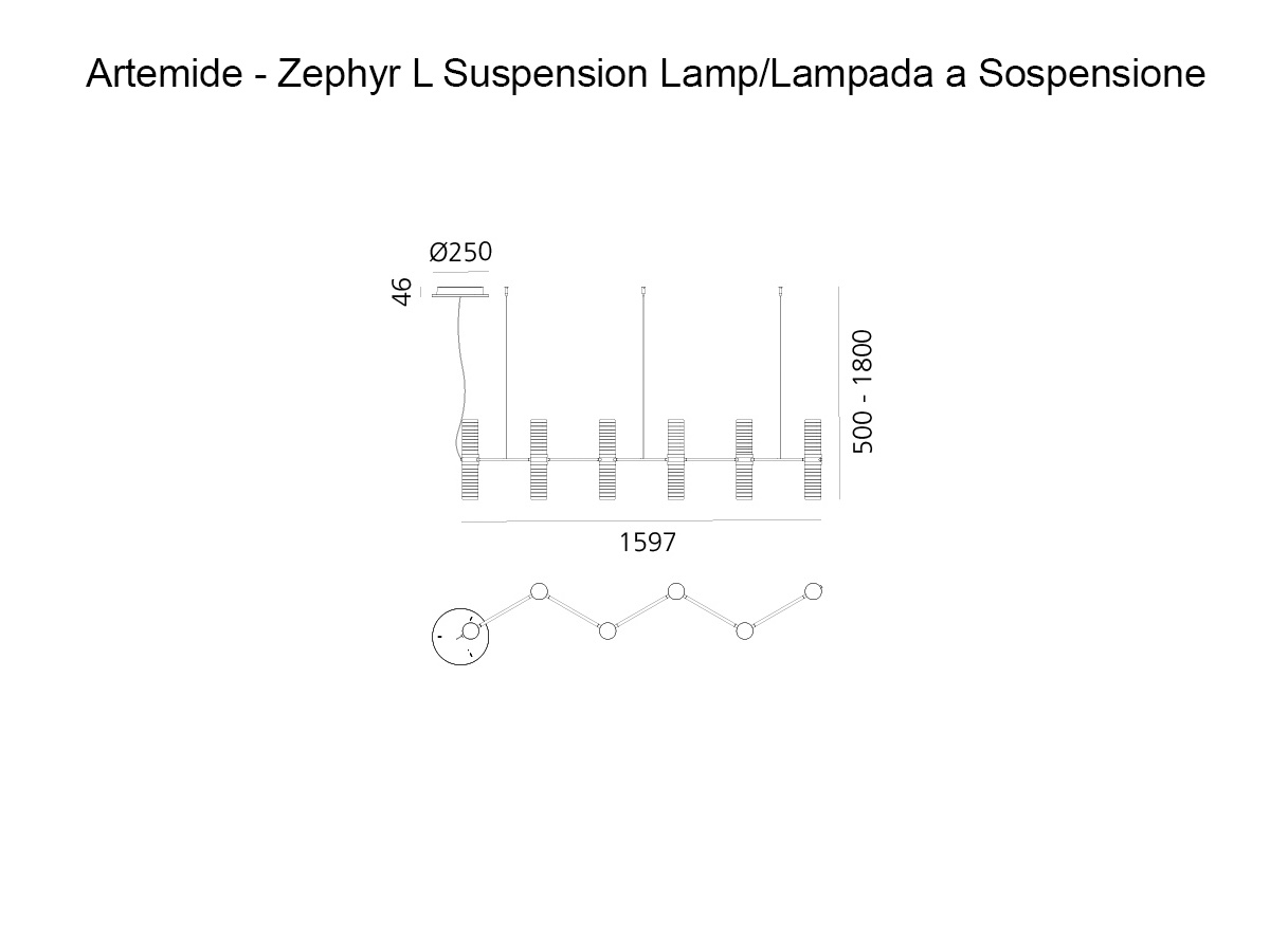 Artemide Zephyr L150 Suspension Lamp