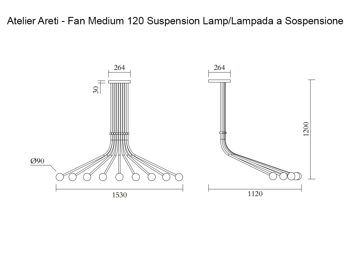 Atelier Areti Fan Medium 120 Suspension Lamp