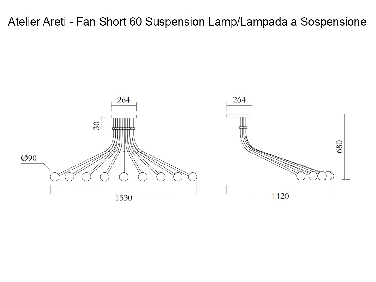 Atelier Areti Fan Short 60 Suspension Lamp