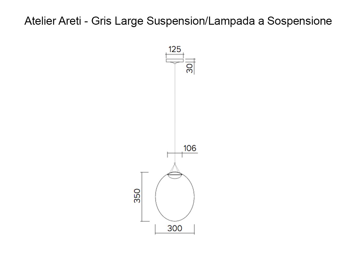 Atelier Areti Gris Large Suspension Lamp