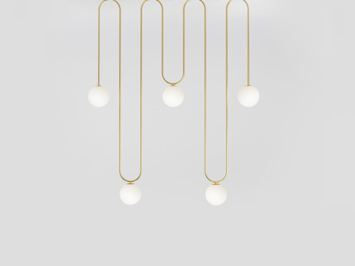 Atelier Areti Motive Ceiling Lamp Long Brass