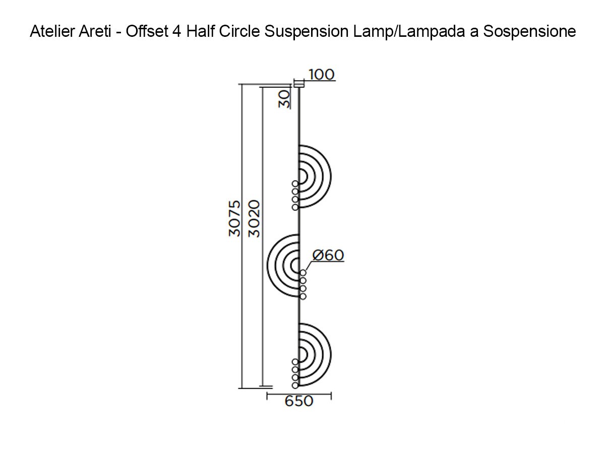 Atelier Areti Offset 4 Half Circle Suspension Lamp