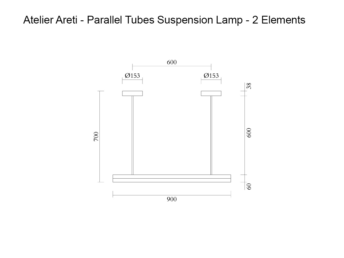 Atelier Areti Parallel Tubes 2 Suspension Lamp