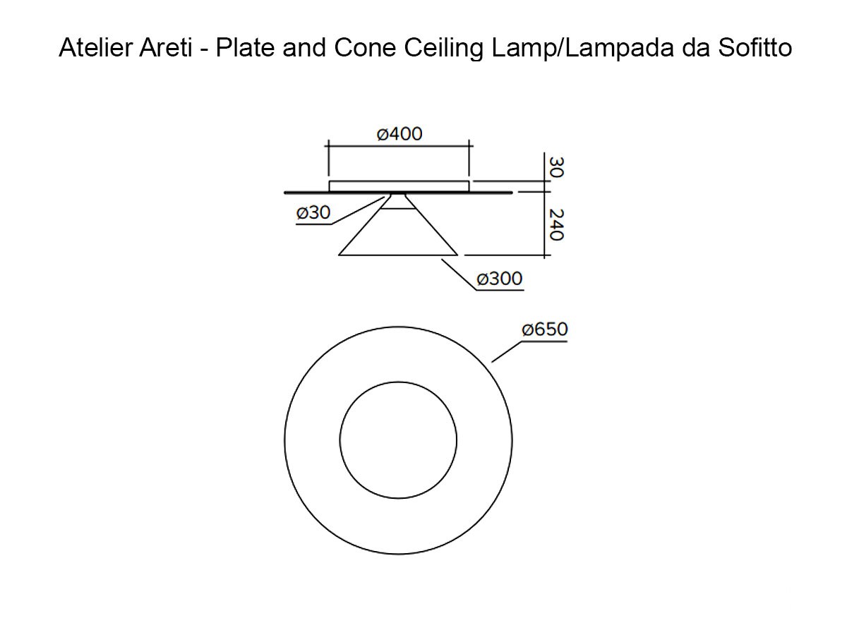 Atelier Areti Plate And Cone Ceiling Lamp