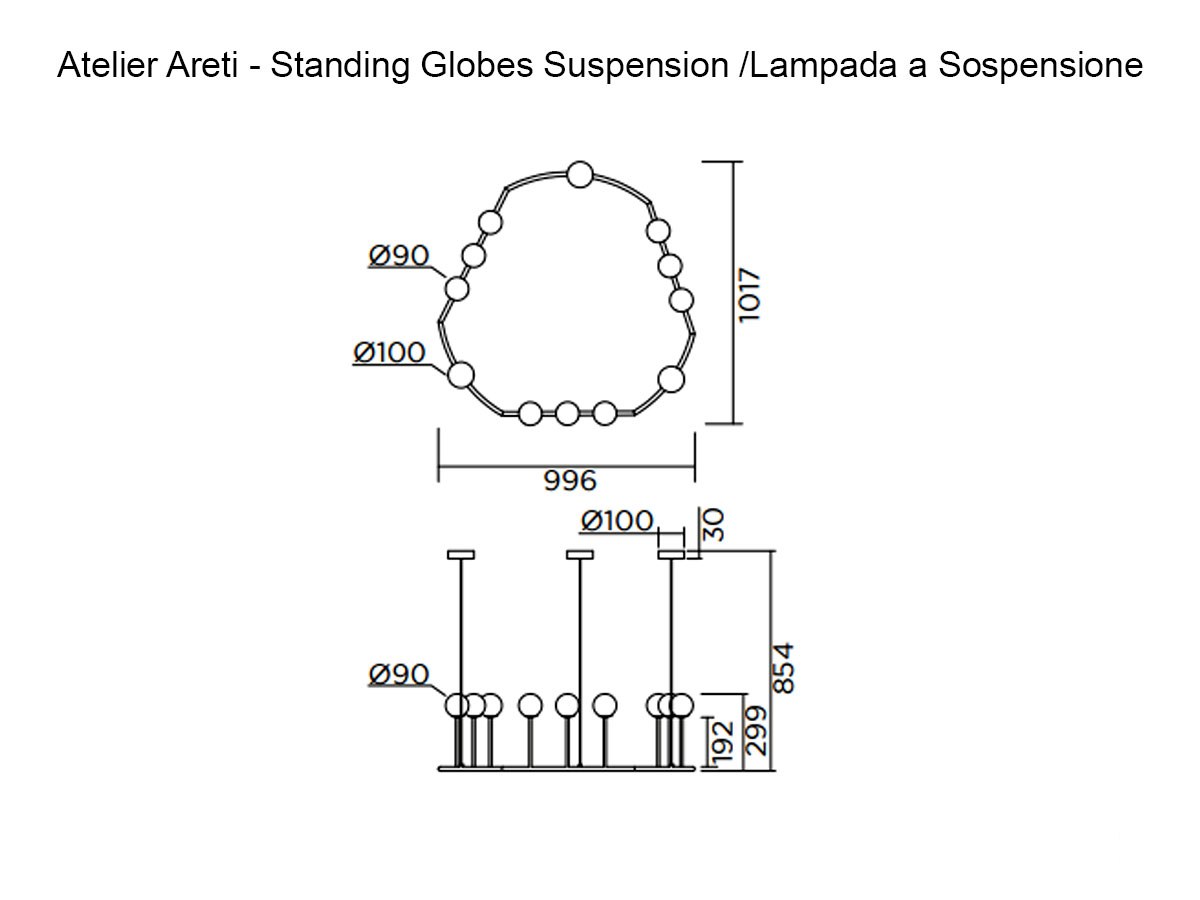 Atelier Areti Standing Globes Suspension Lamp