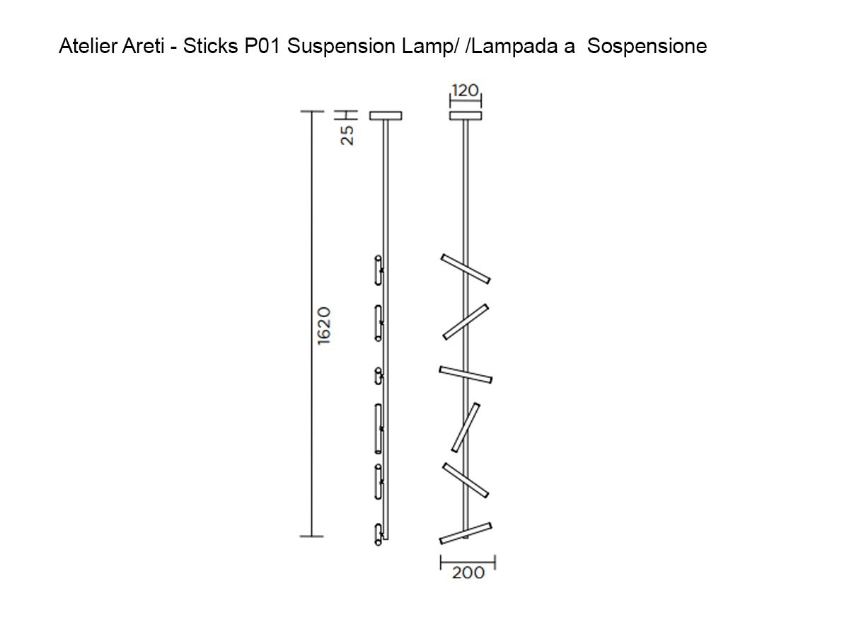 Atelier Areti Sticks P01 Suspension Lamp
