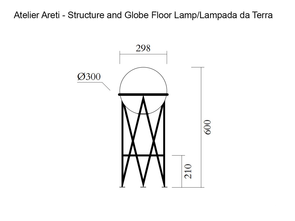 Atelier Areti Structure And Globe Medium Floor Lamp