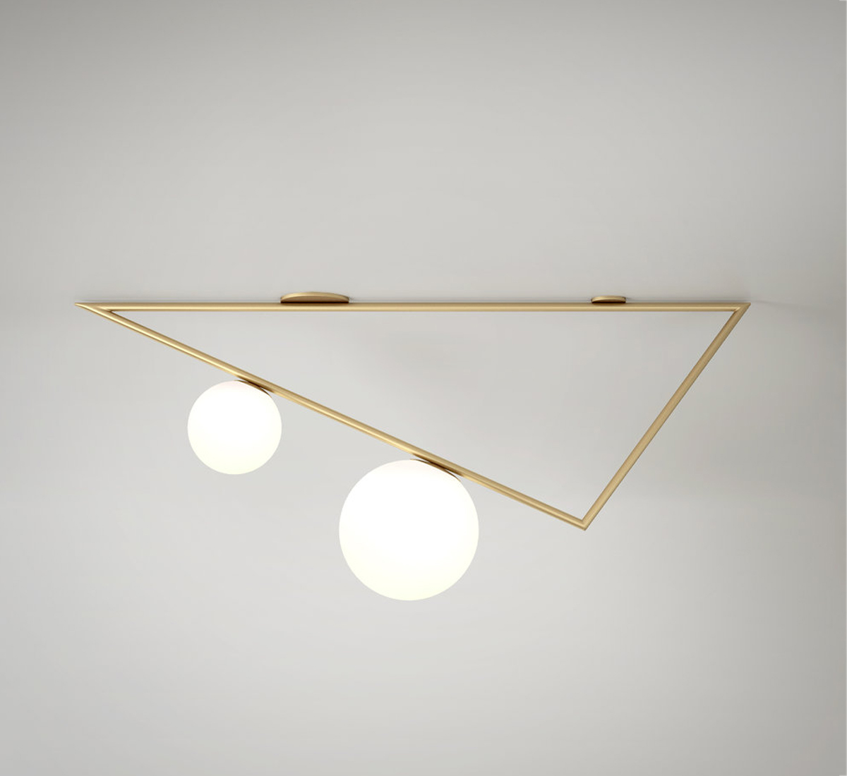 Atelier Areti Triangle 2 Globes White Ceiling Lamp