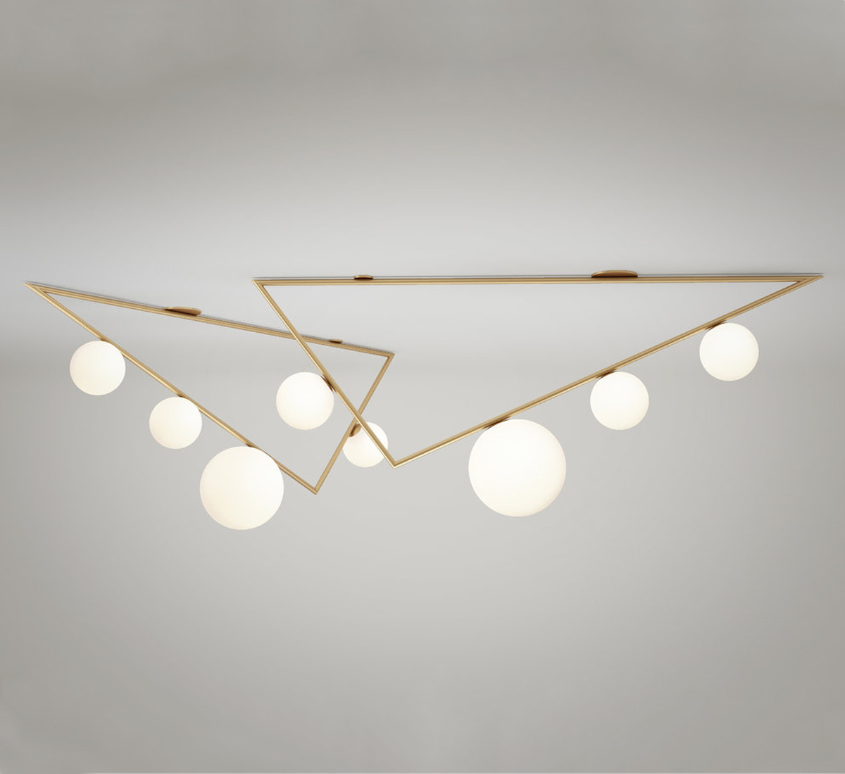 Atelier Areti Triangle 3 1 Globes White Ceiling Lamp