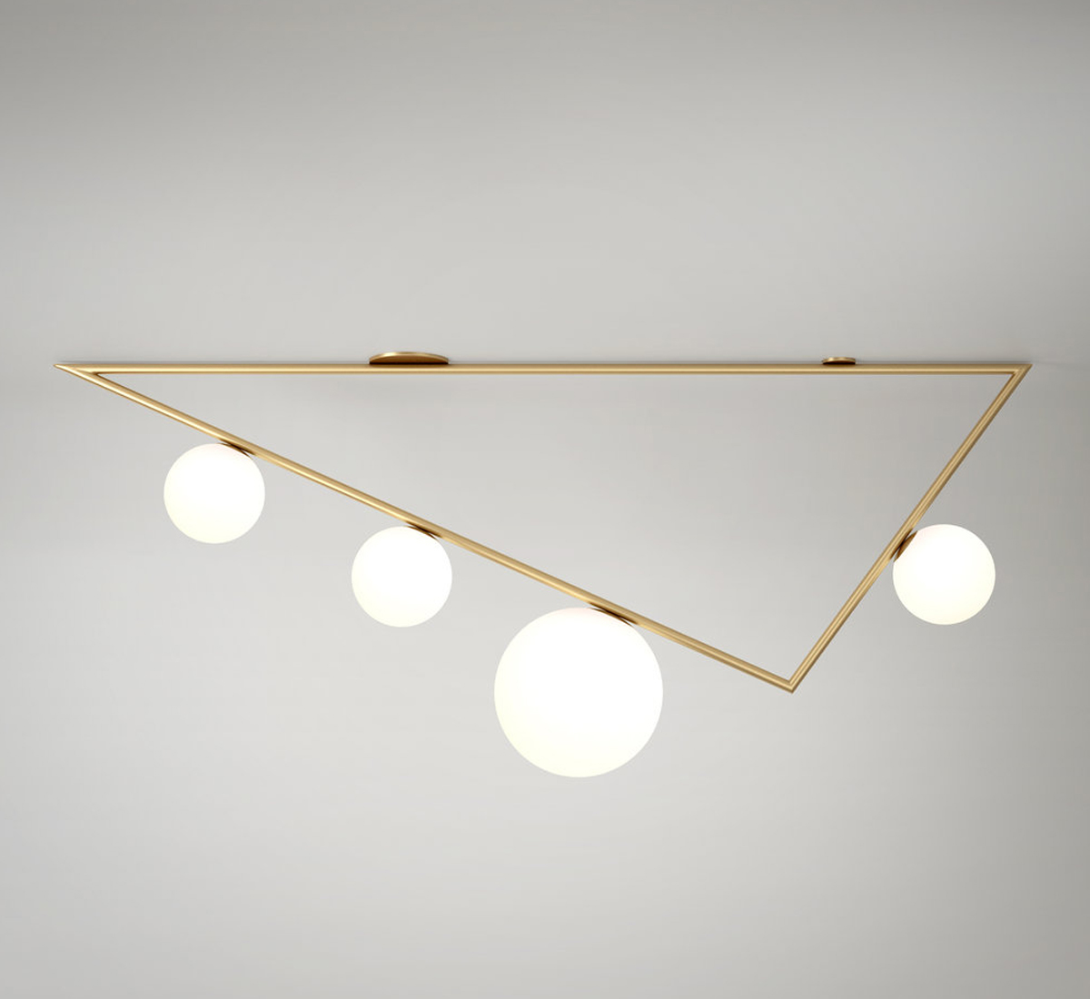 Atelier Areti Triangle 3 1 Globes White Ceiling Lamp