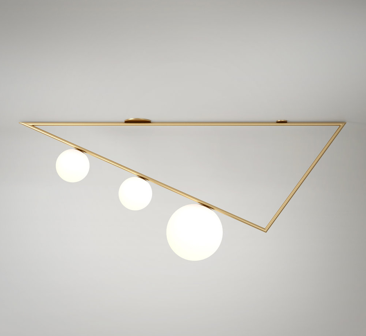 Atelier Areti Triangle 3 Globes White Ceiling Lamp