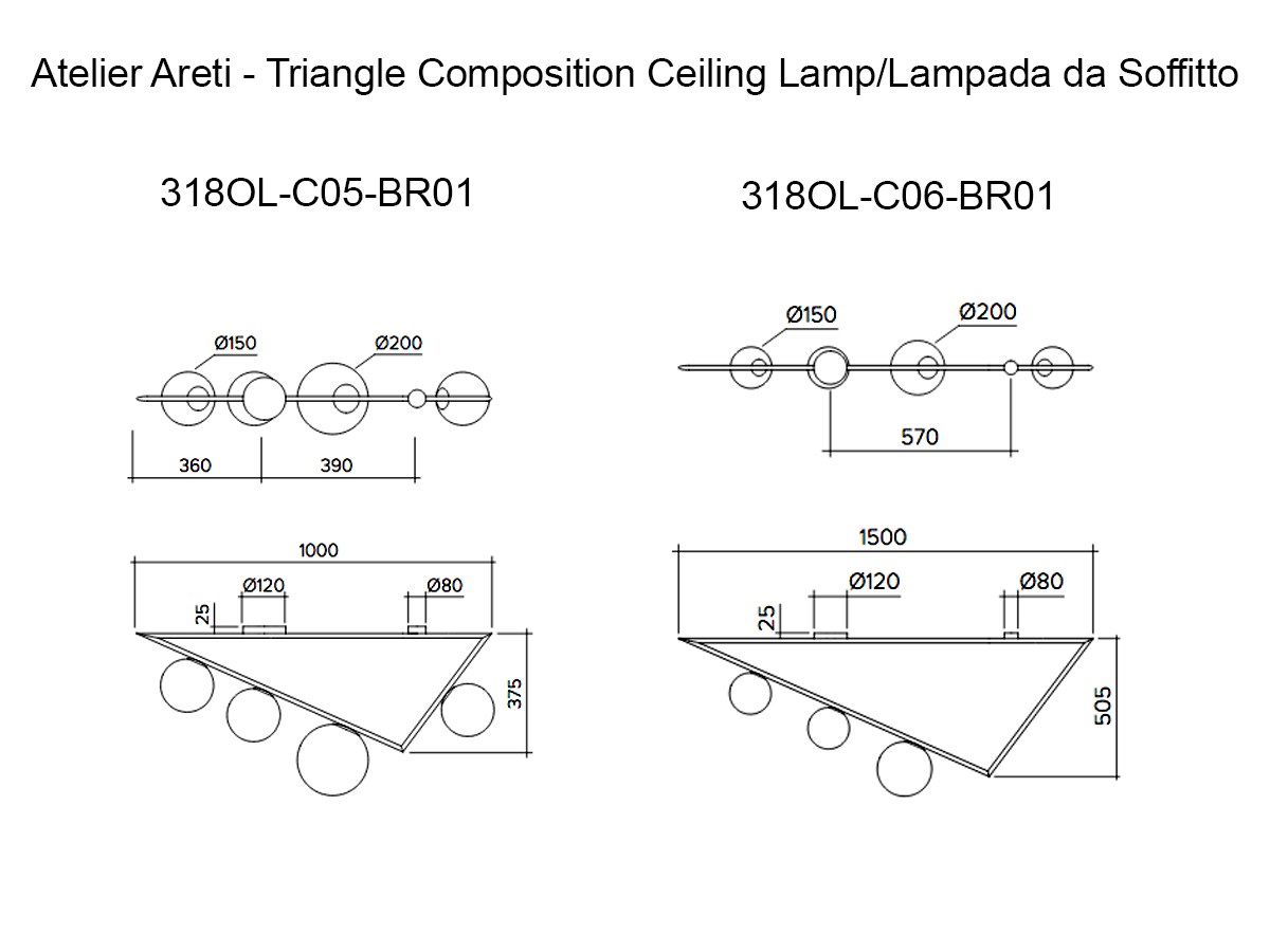 Atelier Areti Triangle Composition Ceiling Lamp