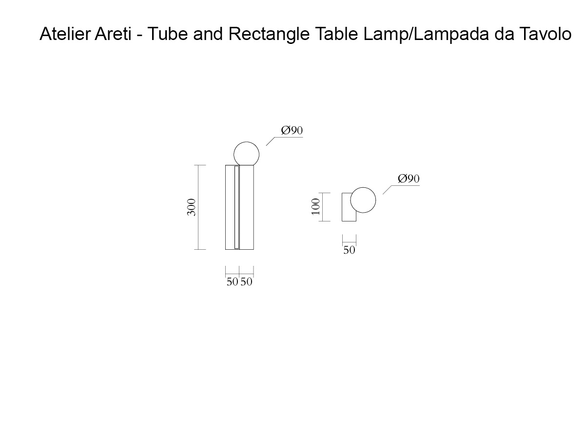 Atelier Areti Tube And Rectangle Table Lamp