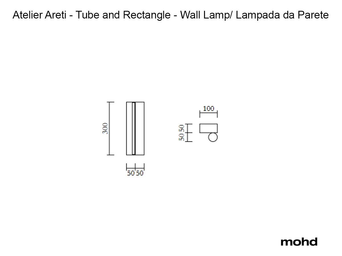 Atelier Areti Tube And Rectangle Wall Lamp White Rectangle One Colour