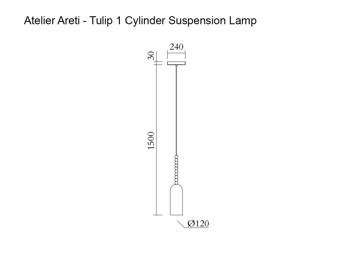 Atelier Areti Tulip Suspension Lamp 1 Cylinder