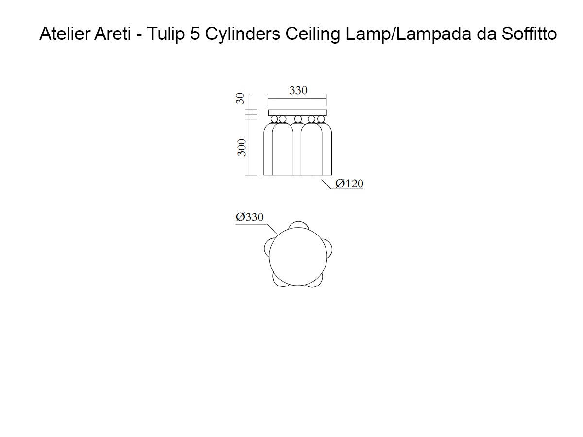 Atelier Areti Tulip Ceiling Lamp 5 Cylinders