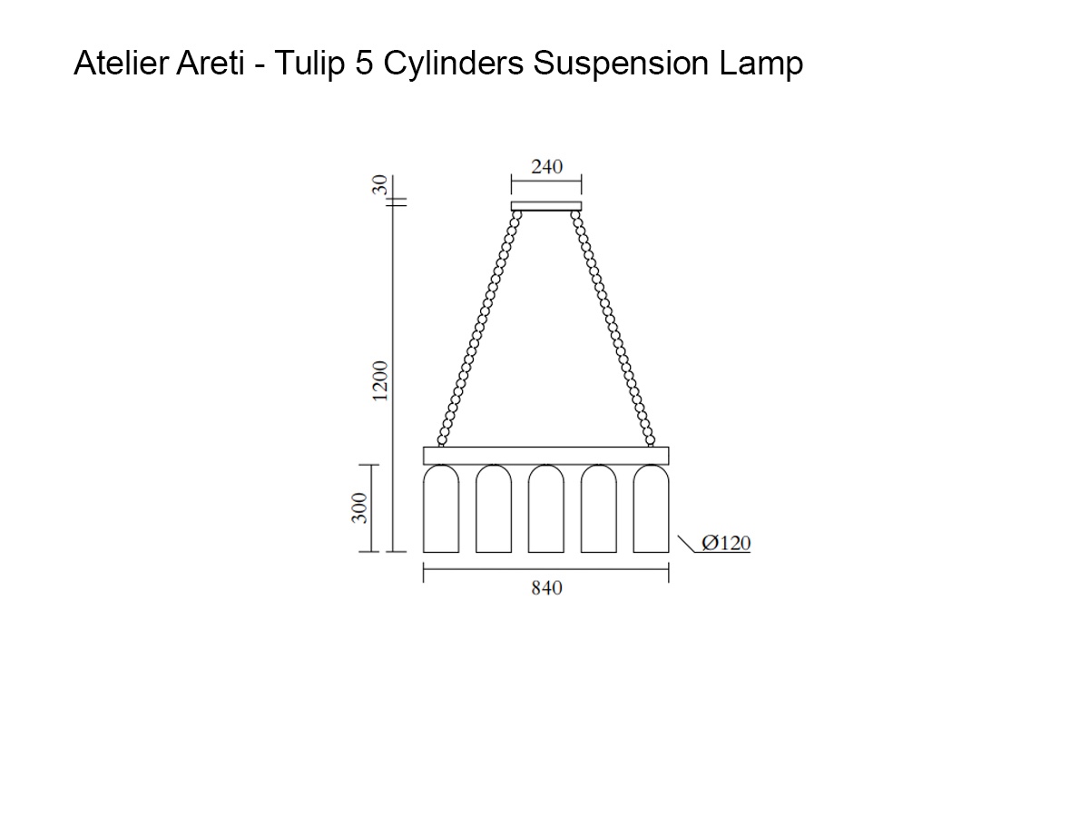 Atelier Areti Tulip Suspension Lamp 5 Cylinders