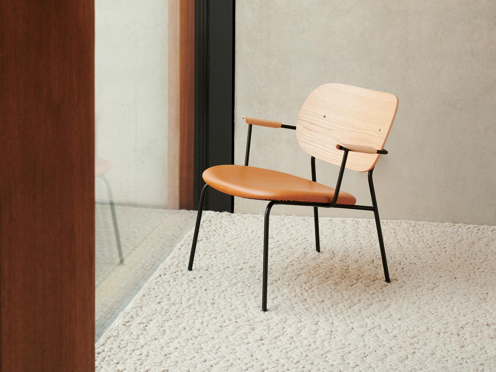 Audo Copenhagen Co Lounge Chair Seat Upholstered Black Structure