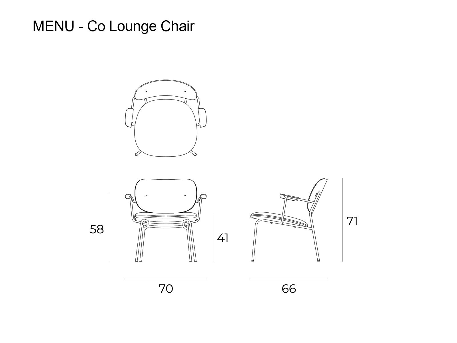 Audo Copenhagen Co Lounge Chair Seat Upholstered Black Structure