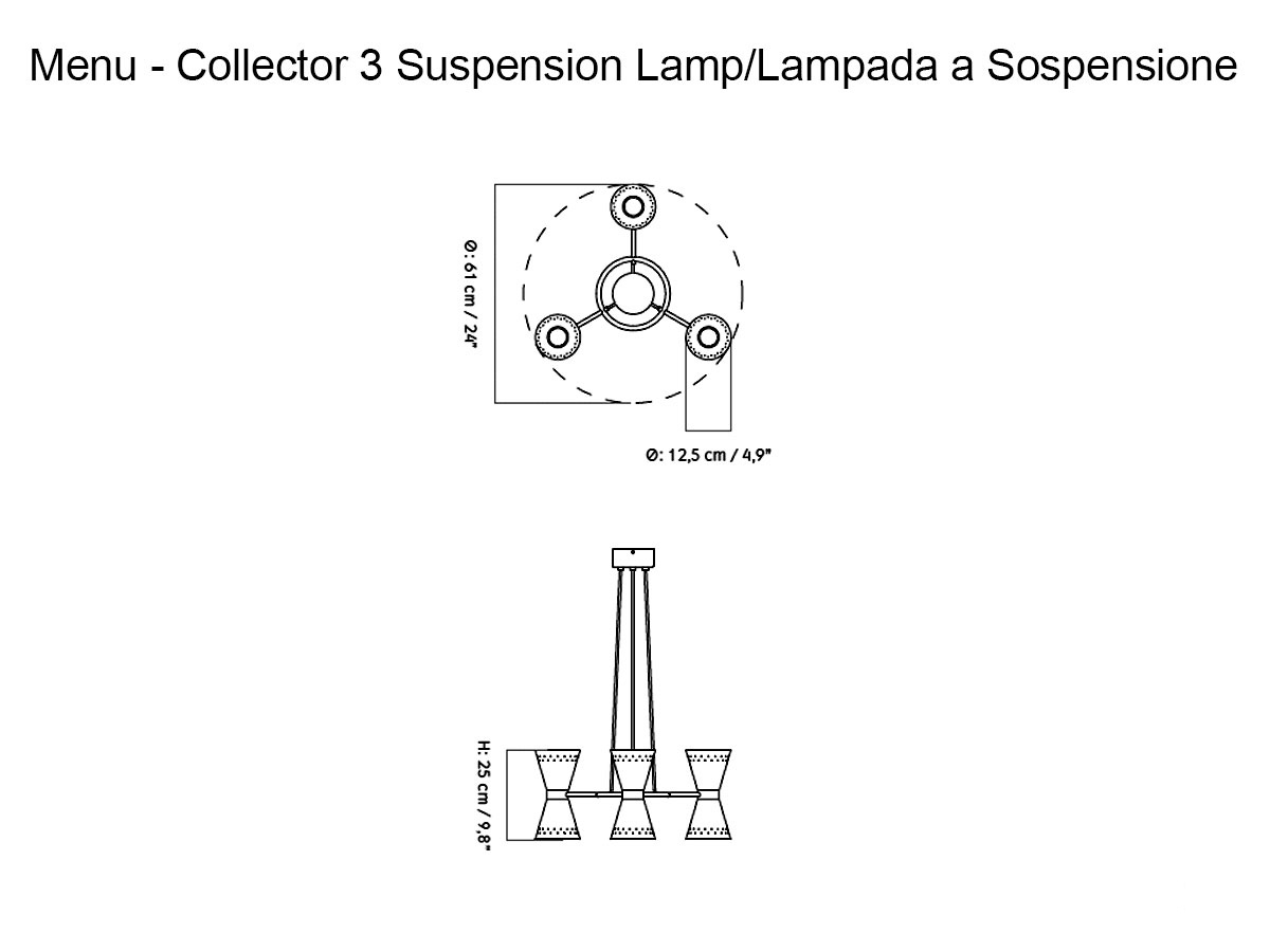 Audo Copenhagen Collector Chandelier 3 Suspension Lamp