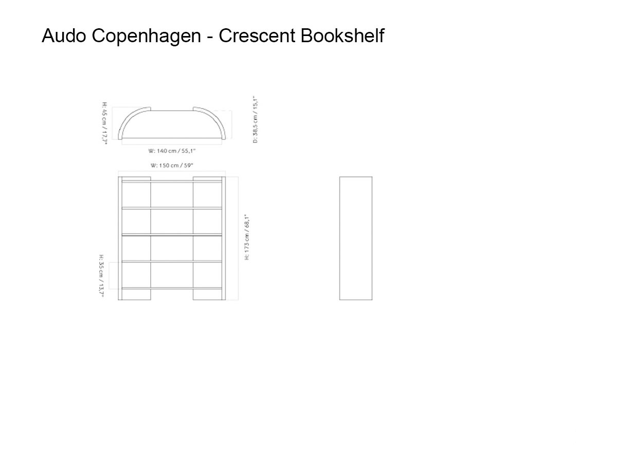 Audo Copenhagen Crescent Bookshelf H 173 Cm