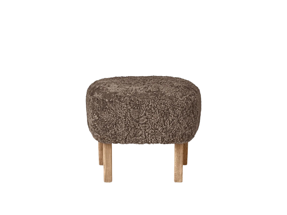 Audo Copenhagen Ingeborg Footstool Sheepskin Natural Oak