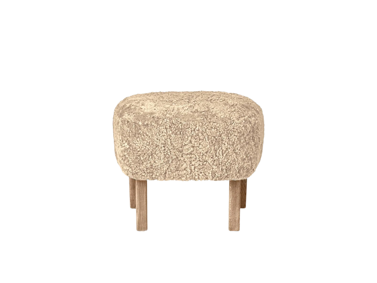 Audo Copenhagen Ingeborg Footstool Sheepskin Natural Oak