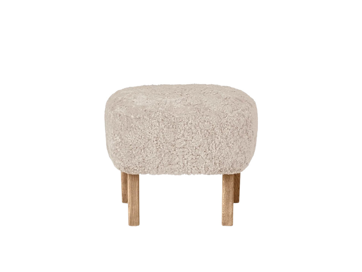 Audo Copenhagen Ingeborg Footstool Sheepskin Natural Oak