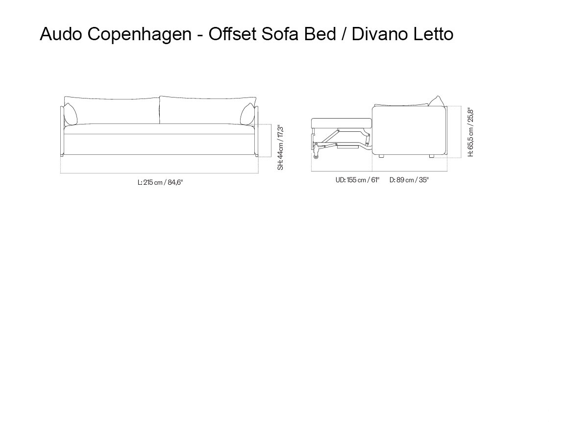 Audo Copenhagen Offset Sofa Bed 3 Seater